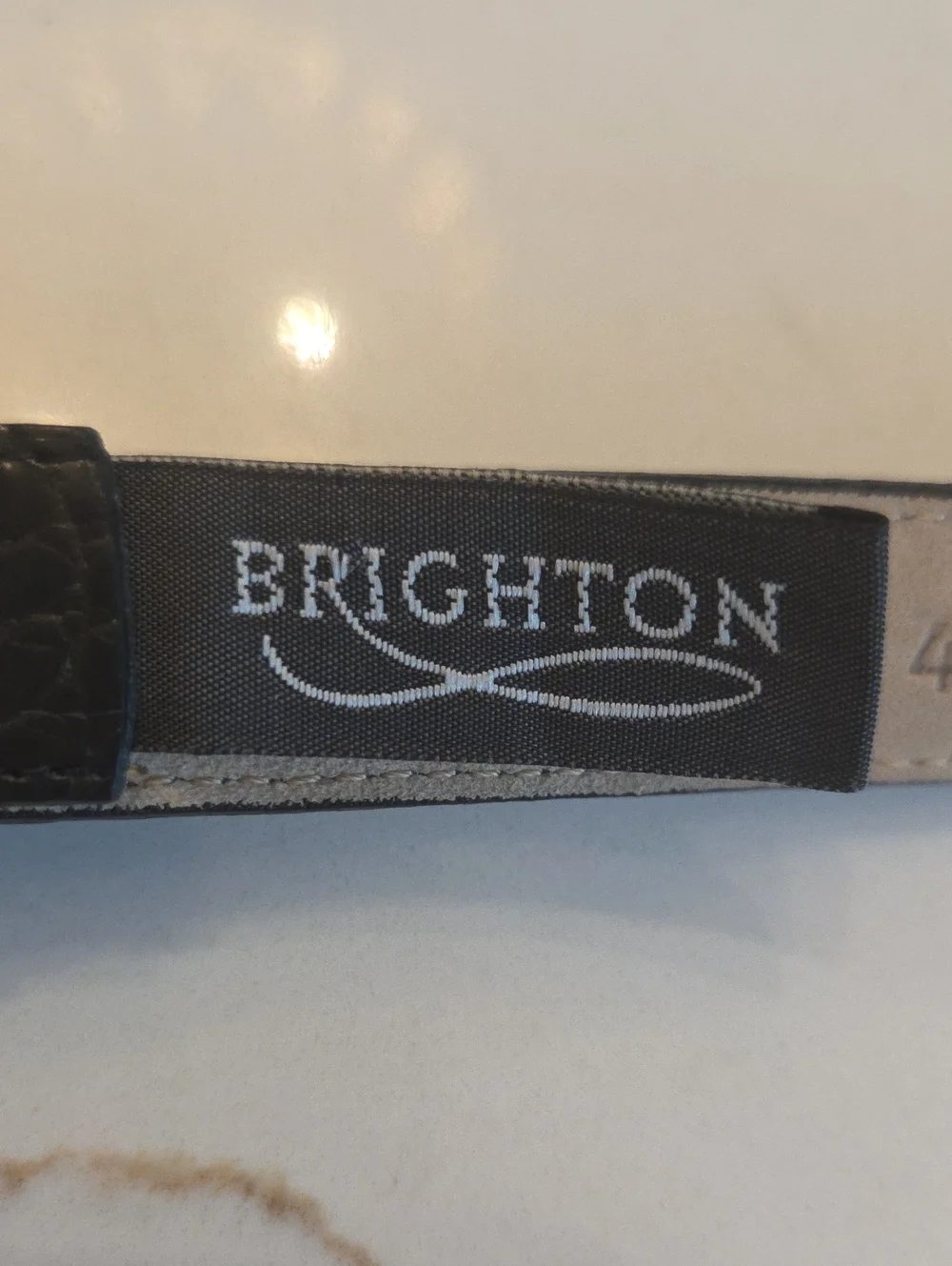 Brighton Leather Belt Black Croc Embossed Western Silver Gold Statement Boho